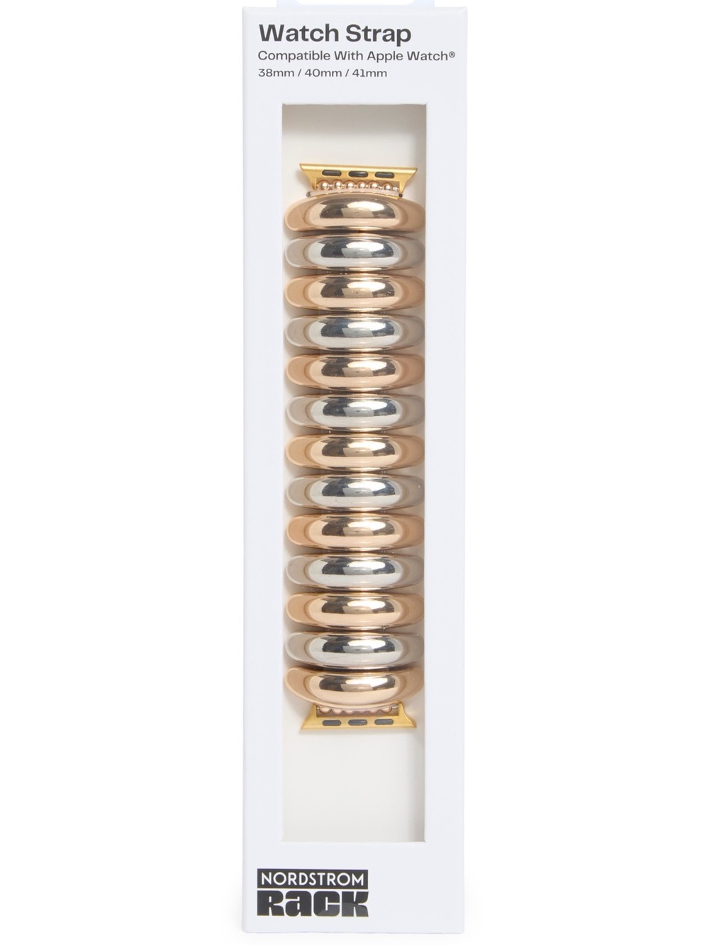 Nordstrom Two-Tone Rose Gold and Silver Bead Watch Strap